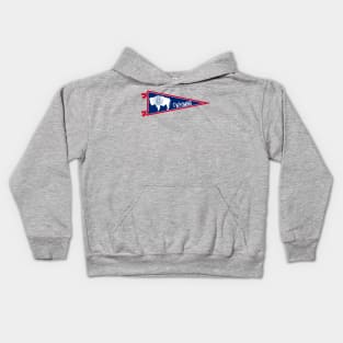 Wyoming Flag Pennant Kids Hoodie